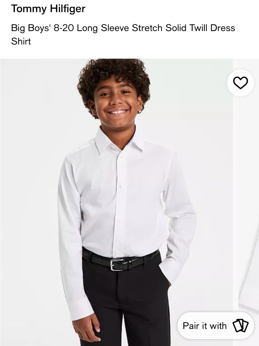 Tommy Hilfiger White Boys' Long-Sleeve Button-Down Shirt